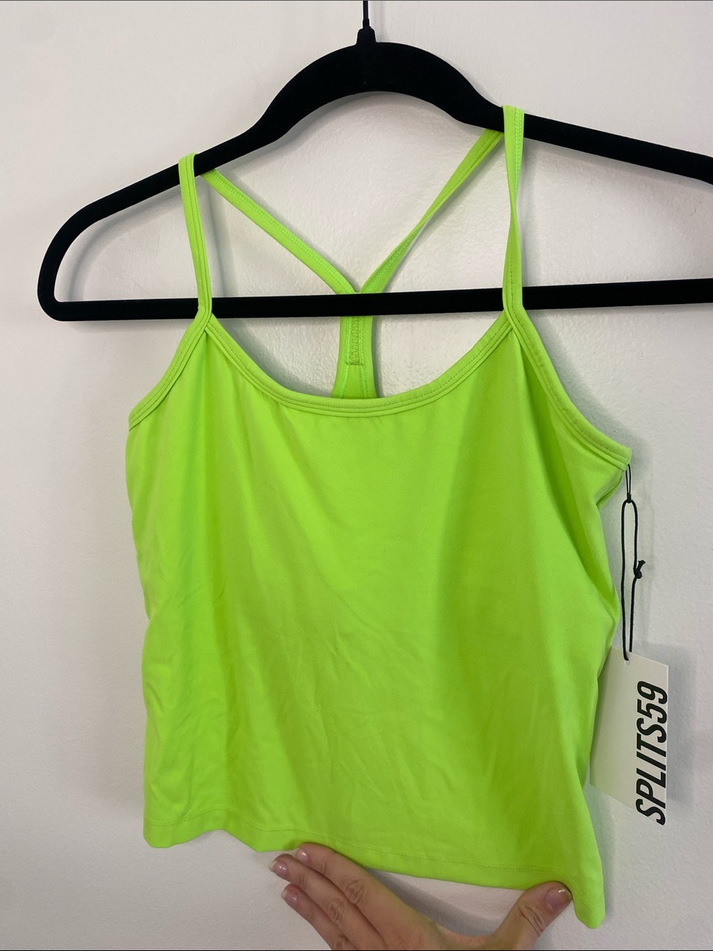 Splits59 NWT Airweight Tank Neon Lime Racerback Yoga Pilates Small - Picture 2 of 7